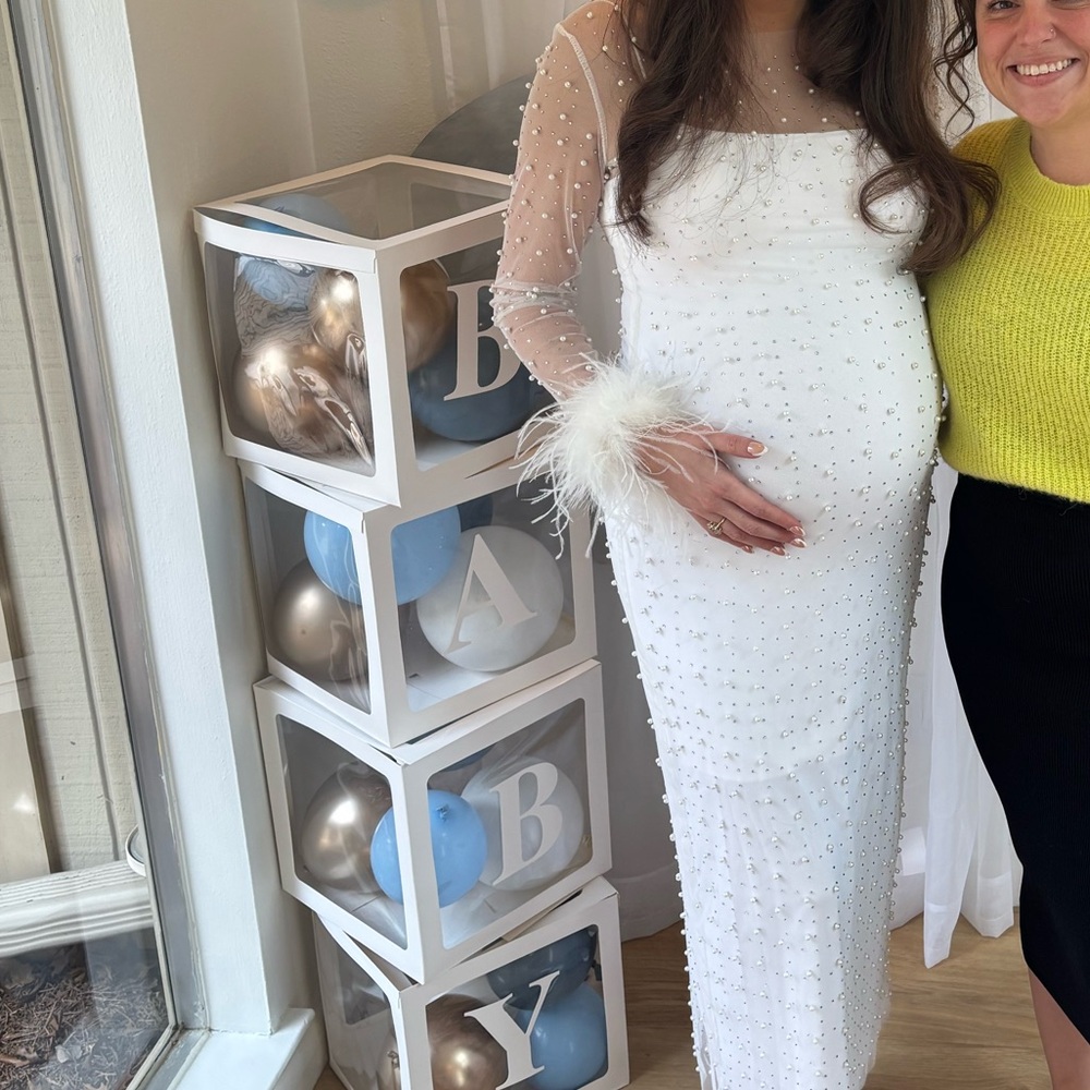 Chic White Beaded Maxi Dress